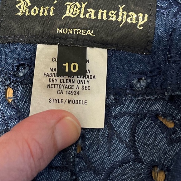 ❣️RONI BLANSHAY MONTRÉAL • Vintage Embroidered Jacket with Shoulder Pads Size 10 - Picture 2 of 8